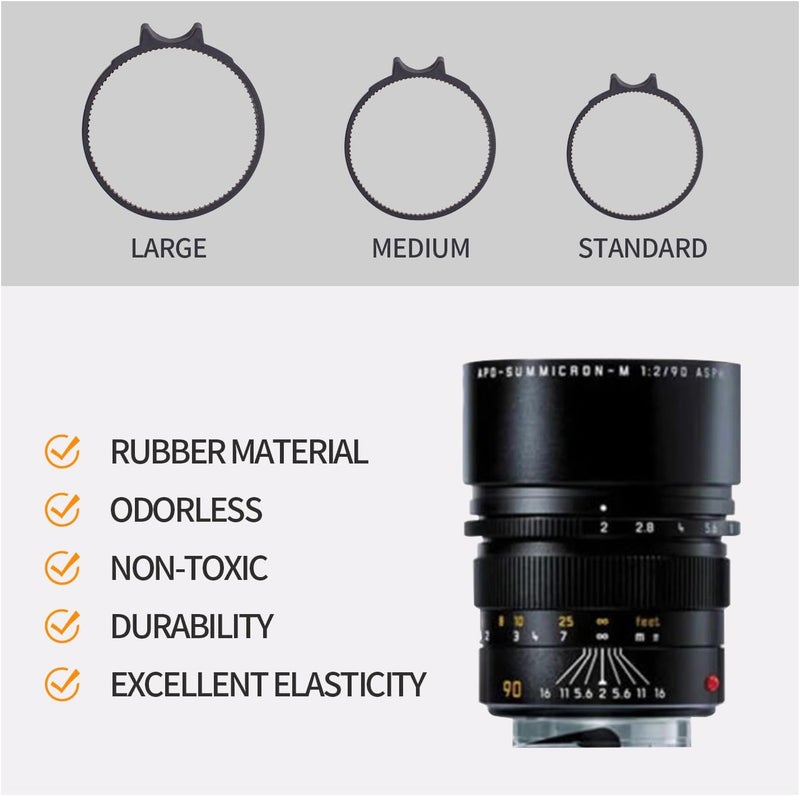 eTone Rubber Lens Tab Seamless Focus Ring Manual Lens Gadget Lens Suitable for The Lens Diameter from 50mm to 64mm (Medium) - Image 5